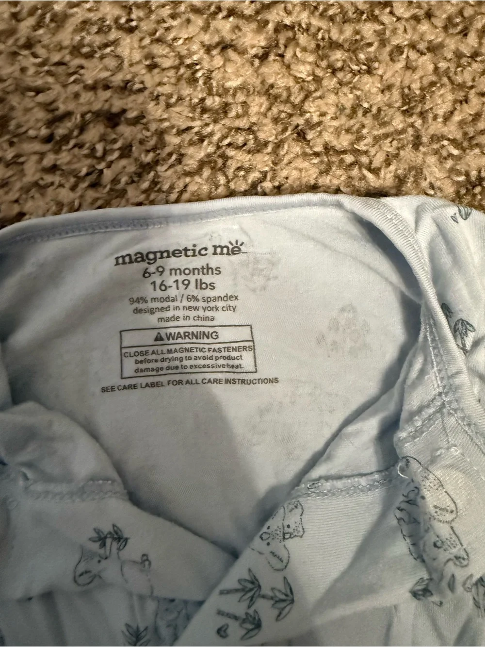 Magnetic Me Light Blue Printed Footed One-Piece